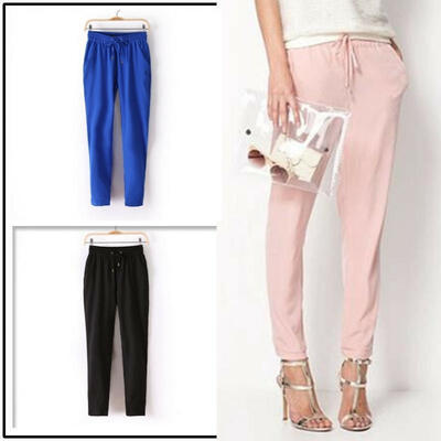 

Women Casual Pants Elastic Waist Fashion Beautiful Pants Trousers