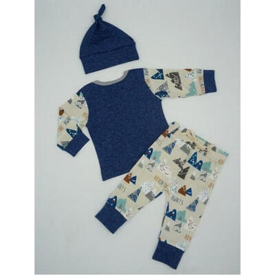 

Newborn Baby Boy Girl Moutain T-Shirt Pants Leggings Hat 3pcs Outfit Set Costume