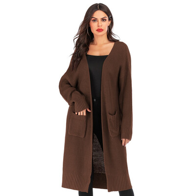 

Toponeto Fashion Women Casual Long Sleeve Solid Sweater Cardigan Coat With Pockets