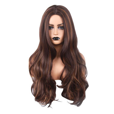 

Women Long Wavy Wigs Heat Resistant Synthetic Kinky Curly Hair Cosplay Wig