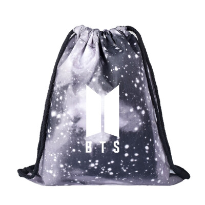 

BTS Drawstring Backpack Casual Travel Backpack Drawstring Tote Bag Magic Reversible Dance Bag for Girls Women kids