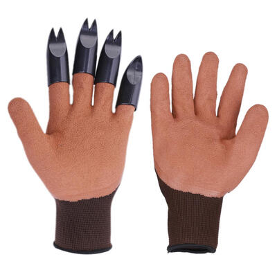 

1 Pair Garden Gloves with 4 Left Hand Fingertips SharpFork Claws Work Tool