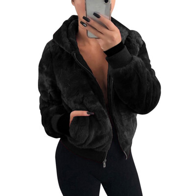 

New Winter Autumn Long Sleeve Warm Hoodies 2019 Casual Hooded Jacket Female Solid Soft Fleece Sweatershirt Women Coat