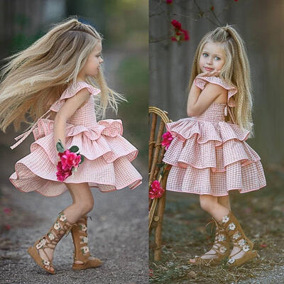 

Summer Newborn Kids Baby Girl Tutu Ruffled Dress Princess Party Dress Clothes