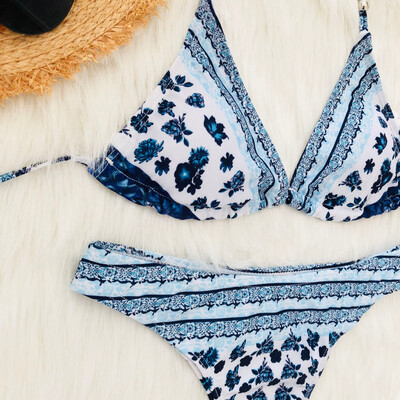 

Roseonmyhand Women Bohemian Two Pieces Bandage Push-Up Padded Swimsuit Bikini Beachwear