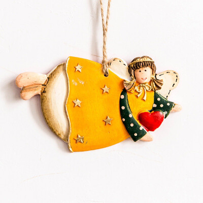 

New 1PC Rustic Painted Angel Christmas Pendants Resin Christmas tree pendant Drop Ornaments Xmas Party Hanging Decorations Crafts