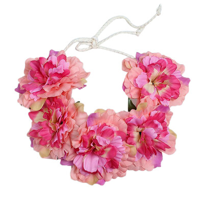 

〖Follure〗Big Flower Boho Wreath Crown Wedding Headband Floral Garland Hair Tied band