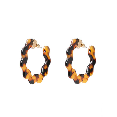 

AOTEMAN New Colorful Heart Resin ZA Fashion Women Statement Earrings Leopard Large Dangle Drop Earrings Party Jewelry Wholesale