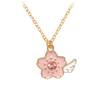 

Necklace Pendant Flower Necklace Blossom Unique Funny Necklace Gold Sakura Individual Cute Necklace Flower