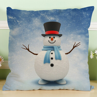 

Tailored New Christmas Snowman Cotton Linen Pillow Case Sofa Cushion Cover Home Decor A