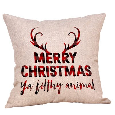 

Tailored Christmas Pillow Case Glitter Cotton Linen Sofa Throw Cushion Cover Home Decor