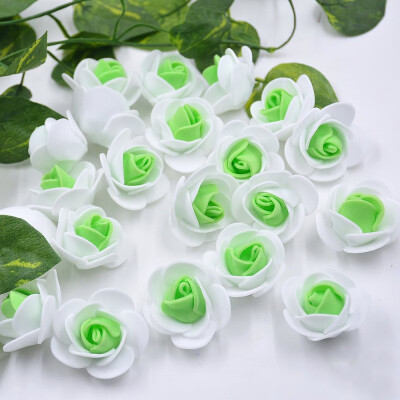 

FUNNYBUNNY 50pcslot 35cm Artificial Foam Rose Two-color Mini Flower Head Wedding Party Home DIY Decorative Materials