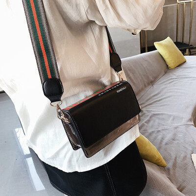 

Qiao Bani 2019 new Korean chic fashion hit color ribbon flip small square bag trend single shoulder diagonal handbag