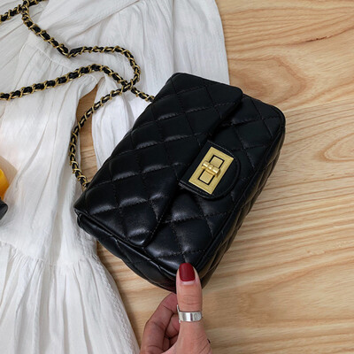

Xiao Xiang Feng texture bag Girl 2019 New Korean version Fashion hundred lap chain slanted small Square bag on one shoulde