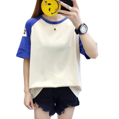 

Korean Style T Shirt Women Holes Short Sleeve O-Neck Letter Printed T-Shirt Women Spring Summer Casual Tee Top Female