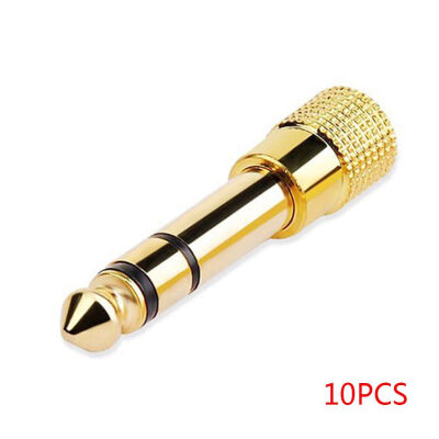 

10PCS Gold Plated 35mm Socket to 635mm Earphone Jack Plug Audio Converter Headphone Adapter