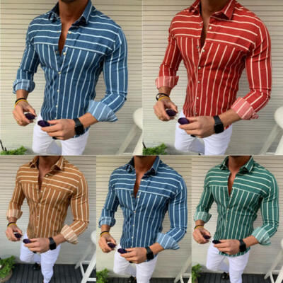 

Mens Slim Fit V Neck Long Sleeve Muscle Tee T-shirt Casual Tops Henley Shirts
