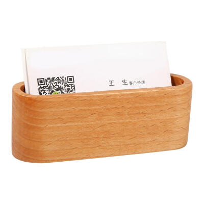 

1Pc Creative Wooden Business Card Holder Case Storage Box Organizer Office Desktop Ornaments Business Card Holder