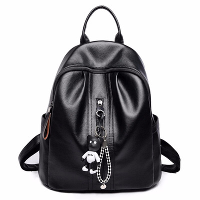 

Women PU Leather Backpacks for Teenage Girls Fashion Zipper School Bags Female Casual Red Backpack Travel Bag Woman Bagpack 2018