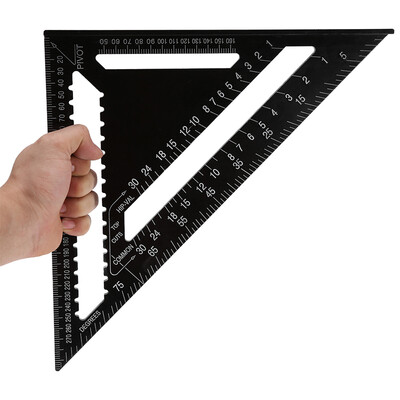 

12 Alloy Metric Triangle Angle Square Speed Rafter Protractor Miter Ruler Tool