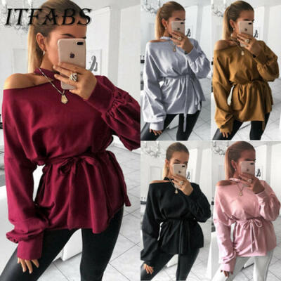 

Fashion Women Ladies Summer Long Sleeve Shirt Loose Casual Blouse Top T-Shirt UK