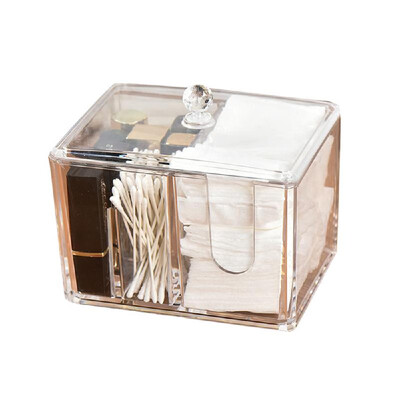 

Acrylic Cotton Swabs Storage Holder Box Cotton Pads Containers Transparent Makeup Case Cosmetic Organizer