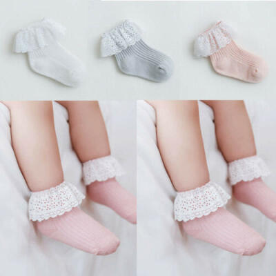 

Children Ankle Fancy Retro Lace Ruffle Frilly Princess Cotton Beauty Socks