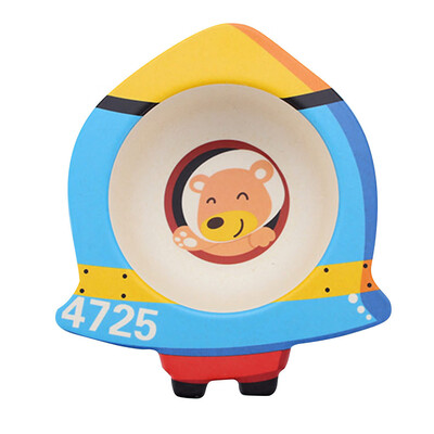 

Toponeto Bamboo fiber childrens cartoon bowl environmental protection baby cutlery