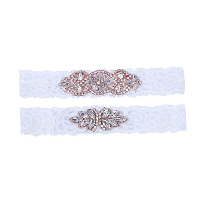 

1 Pair Fashion Lace Rhinestones Women Bride Wedding Dress Garter Suspenders