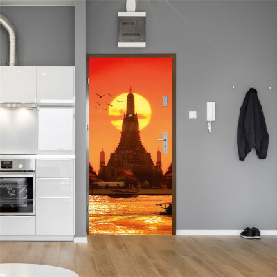 

Gobestart Door Sticker Decorative Painting Bedroom Living Room TV Wall Decoration