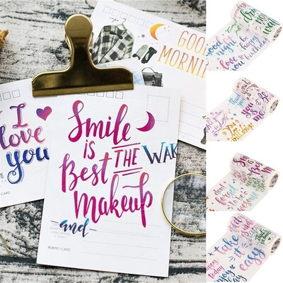 

10cm5m Colorful English Letters Washi Tape DIY Decoration Scrapbooking Planner Masking Tape Adhesive Tape