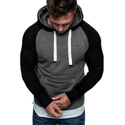 

Men Slim Fit Athletic Gym Muscle Hoodies T-shirt Tops Hooded Long Sleeve Blouse