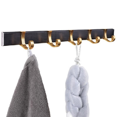 

Bathroom Hook Rack Towel Clothes Hanger Hook Rack Wall Mount No Drilling Hook Space Aluminum Rack Rail for Kitchen Bedroom Entrywa