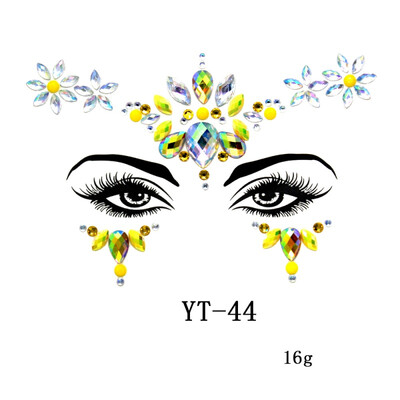 

New Temporary Rhinestone Glitter Tattoo Stickers Face Jewels Gems Festival Party Makeup Body Jewels Flash Fake Temporary Tattoos