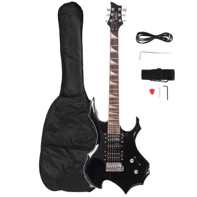 

Glarry Burning Fire Black Beginner Electric Guitar w Accessories for Beginner