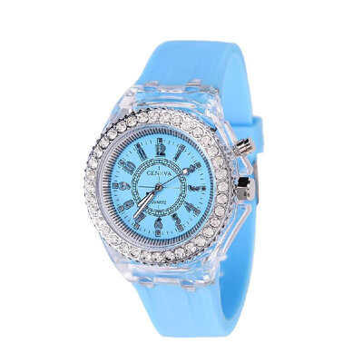 

Women Multi-Functional Silica Gel Nightlight Watch Fashion Lovely Student Wristwatch LED Electronic Quartz Watch