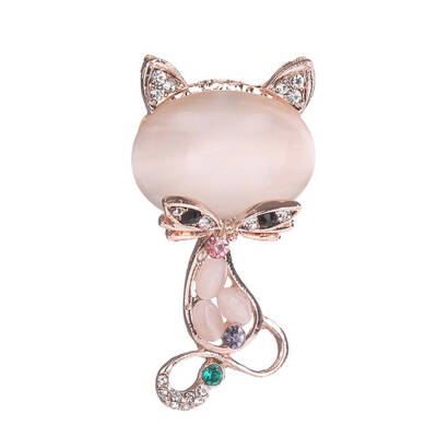 

Cat Animal Women Brooch Rhinestone Decor Scarf Buckle Girls Alloy Breastpin Clothes Pin Jewelry Gifts