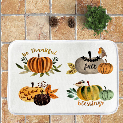 

Toponeto Thanksgiving Day Pumpkin lantern Entrance Door Bathroom Mat Indoor Bath Decor