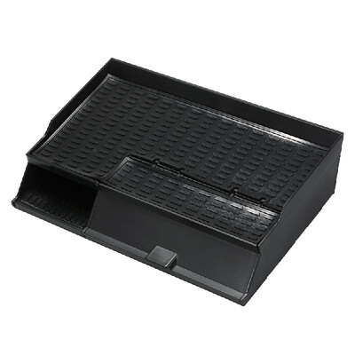 

Car Armrest Box Storage Center Console Organizer Storage Box Double Layer Non-slip Glove Box For Tesla Model 3 2018-2019