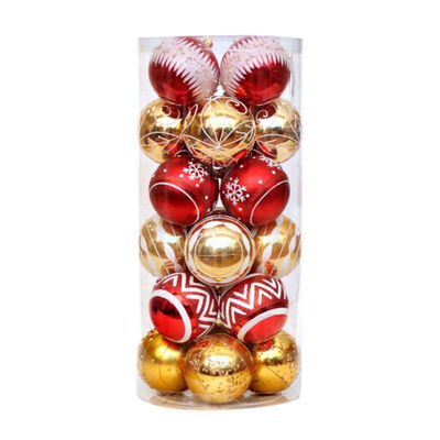 

24 Pcs Christmas Ball Shine Ball Painted Ball Package Christmas Ornament Christmas Tree Decoration Balls