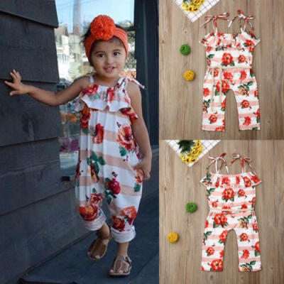 

US Floral Toddler Kid Baby Girl Clothes Romper Bodysuit Jumpsuit Outfits Sunsuit