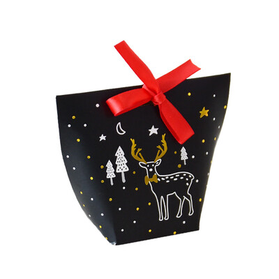 

Gobestart Christmas Paper Gift Bag Candy Carrier Xmas Present Candy Cookies Boxes