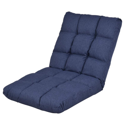 

14-Position Adjustable Cushioned Floor Gaming Sofa Chair-Blue