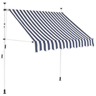 

Manual Retractable Awning 787" Blue&White Stripes