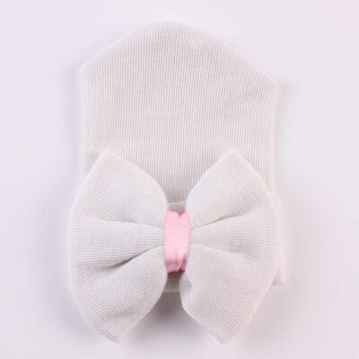 

SUNSIOM Newborn Baby Girl Infant Colorful Striped Bow Cap Hospital Warm Soft Beanie Hat