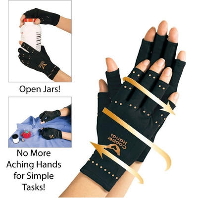 

One Pair Compression Copper Hands Arthritis Gloves New Therapeutic One size Fit