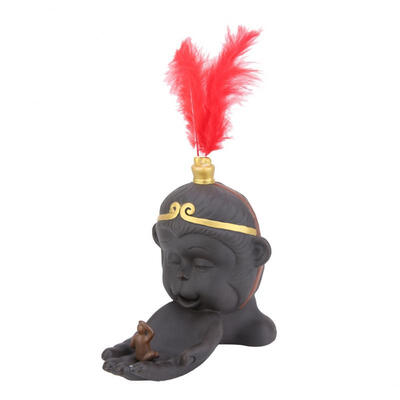

Greensen Southeast Asian Style Monkey King Avatar Smoke Backflow Censer Cone Holder for Home Decoration