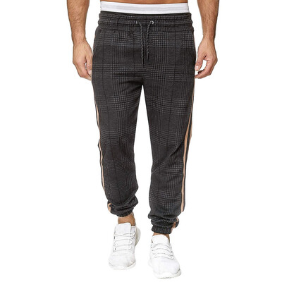 

Gobestart Men Splicing Striped Overalls Casual Pocket Sport Work Casual Trouser Pants