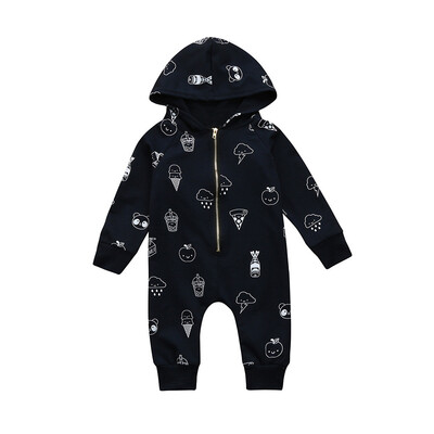 

Newborn Infant Baby Boy Girl Long Sleeve Print Romper Jumpsuit Clothes Outfits