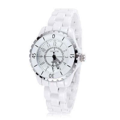 

SKONE Gorgeous Elegant Analog Quartz Watch Water Resistant Ceramic Watchband Precise Wristwatch for Women